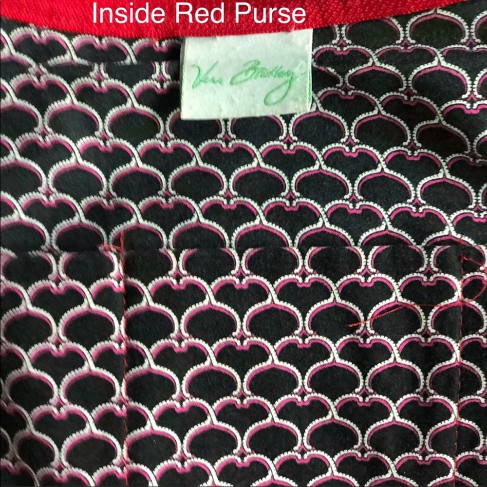 Vera Bradley Red/Black Cross Body Purse, 10” X 10.5” - Picture 8 of 8